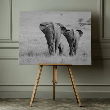 African Elephant Family | Canvas - Room Interior 1