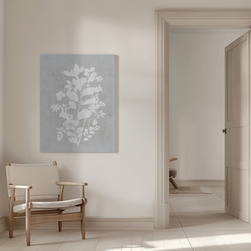 White Floral Silhouette | Canvas - Room Interior 1