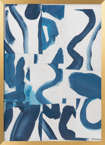 Dynamic Blue Abstract | Poster - Gold Frame Interior