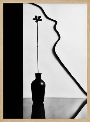 Elegant Profile Bloom | Poster - Wood Frame Interior