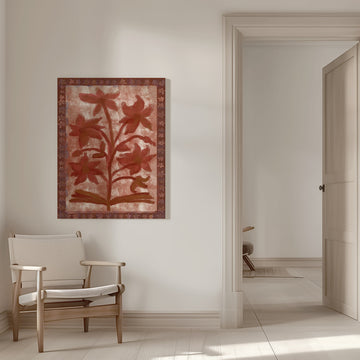 Painterly Red Blooms | Canvas - Room Interior 1