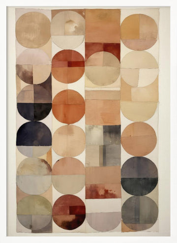 Earthy Geometric Flow | Poster - White Frame Interior