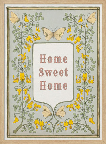 Home Sweet Home Butterflies | Poster - Wood Frame Interior