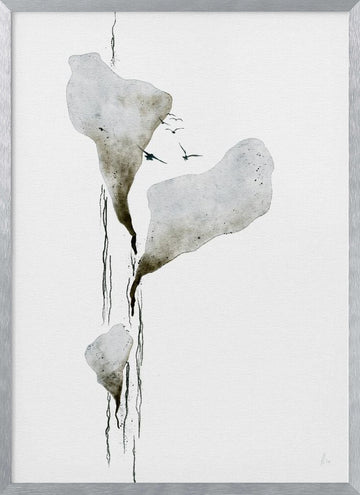 Melting Ice And Birds | Poster - Silver Frame Interior