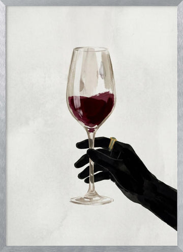 Red Wine Elegance | Poster - Silver Frame Interior