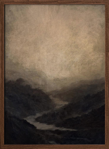 Highland River | Poster - Walnut Frame Interior