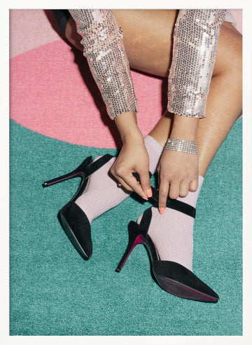 Stylish Heels and Socks | Poster - White Frame Interior
