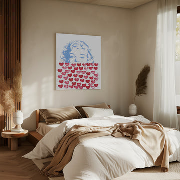 Pop Art Marilyn Hearts | Canvas - Room Interior 2
