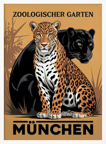 Munich Zoo Jaguar Panther | Poster - White Frame Interior