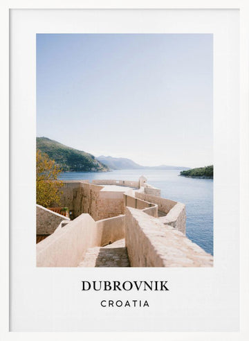 Wall of Dubrovnik Croatia Travel poster | Poster - White Frame Interior
