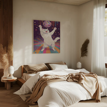 Happy Disco Cat | Canvas - Room Interior 2