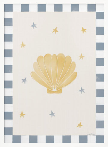 Whimsical Scallop and Stars | Poster - White Frame Interior