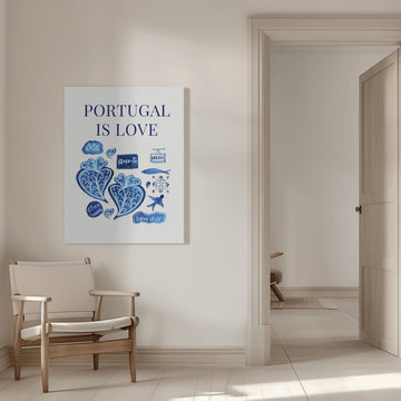 Watercolor Portugal Love | Canvas - Room Interior 1