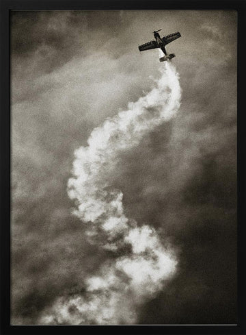Skyward Smoke Trail | Poster - Black Metal Frame Interior