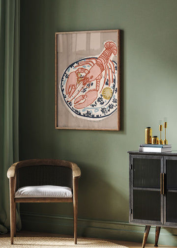 Pink Lobster Dinner | Poster - Room Interior 2