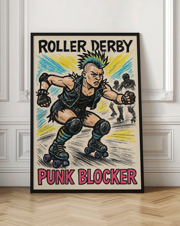 Roller Derby Punk Blocker | Poster - Room Interior 1