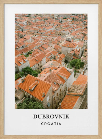 Roofs of Dubrovnik Travel Poster | Poster - Wood Frame Interior