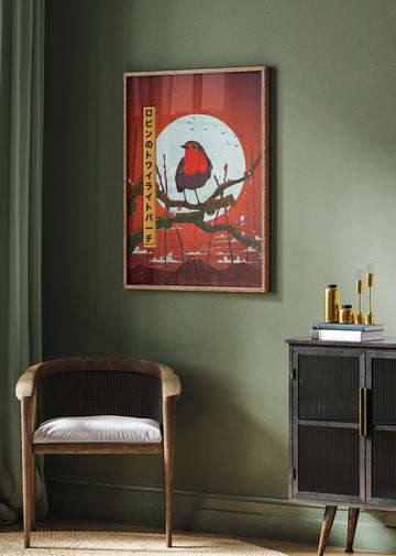 Twilight Robin Perch | Poster - Room Interior 2