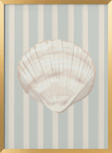 Coastal Seashell Stripes | Poster - Gold Frame Interior