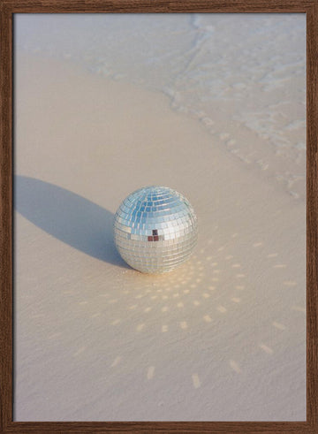 Beach Disco Dreams | Poster - Walnut Frame Interior