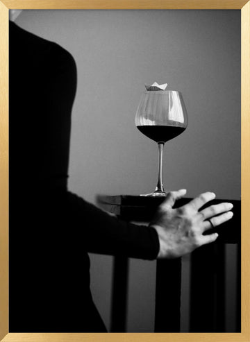 Mysterious Wine Boat | Poster - Gold Frame Interior