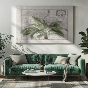 Vintage Map Palm Tree | Poster - Room Interior 1