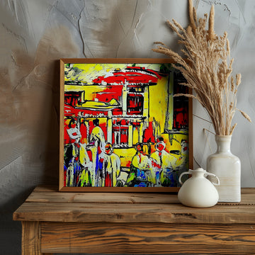Colorful Street Market | Poster - Room Interior 1
