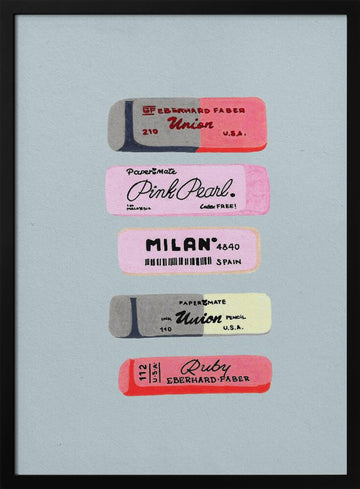 Retro Eraser Collection | Poster - Black Metal Frame Interior