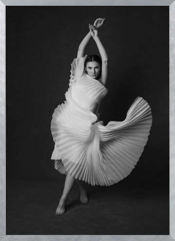 Elegant Dancing Woman | Poster - Silver Frame Interior