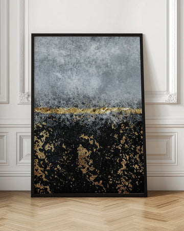 Golden Horizon Abstract | Poster - Room Interior 1