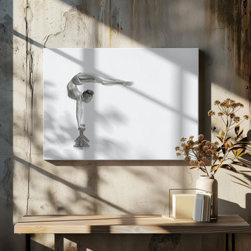 Silver Gymnast Handstand | Canvas - Room Interior 2