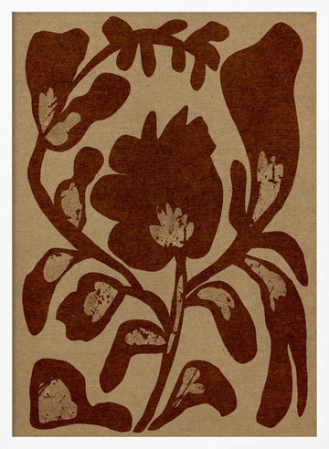 Earthy Floral Motif | Poster - White Frame Interior