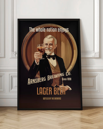 Gentleman Toasting Lager Beer | Poster - Room Interior 1
