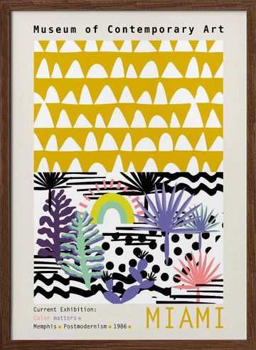 Miami Memphis Tropical Design | Poster - Walnut Frame Interior