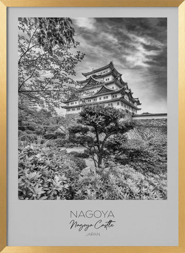 Historic Nagoya Castle | Poster - Gold Frame Interior