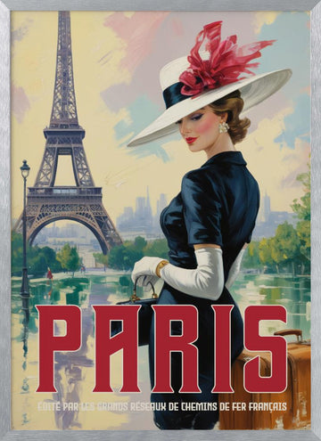 Vintage Paris Glamour | Poster - Silver Frame Interior
