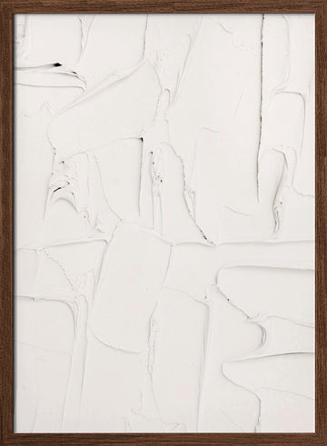 White Textured Abstract | Poster - Walnut Frame Interior