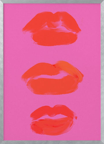 Neon Pout Series | Poster - Silver Frame Interior