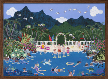 Tropical Family Paradise | Poster - Walnut Frame Interior
