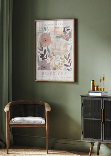 Barcelona Flower Market | Poster - Room Interior 2