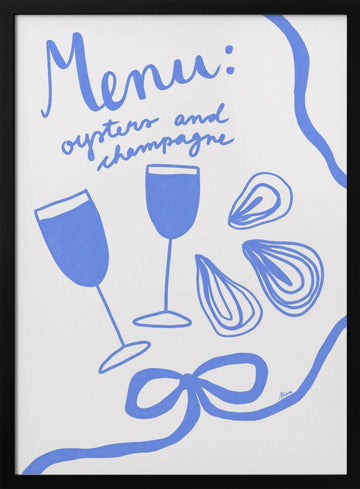 Oysters and Champagne | Poster - Black Metal Frame Interior