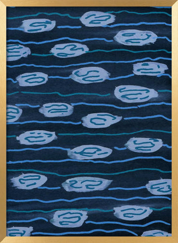 Blue Water Patterns | Poster - Gold Frame Interior