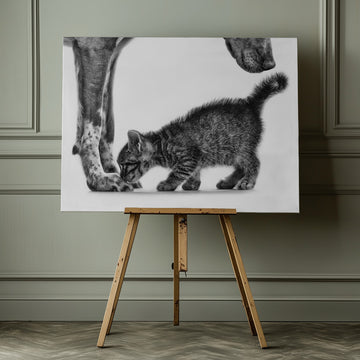 Gentle Dog Kitten | Canvas - Room Interior 1