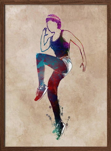 Vibrant Fitness Movement | Poster - Walnut Frame Interior