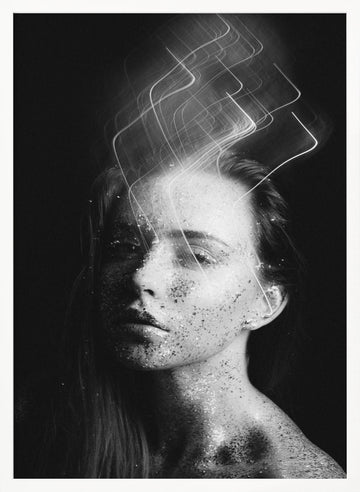 Ethereal Glitter Woman | Poster - White Frame Interior