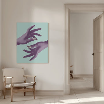 Purple Hands Connection | Canvas - Room Interior 1