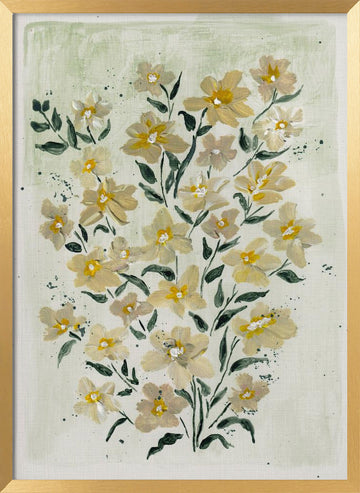 Delicate Yellow Blooms | Poster - Gold Frame Interior