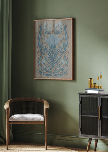 Muted Botanical Heart | Poster - Room Interior 2