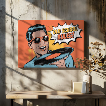 Old School Rules Man | Canvas - Room Interior 2