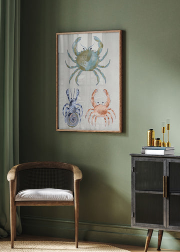 Ocean Crabs Watercolor | Poster - Room Interior 2